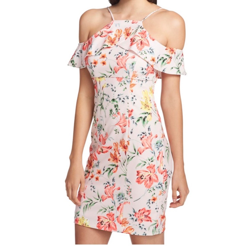 GUESS cold-shoulder form fitting dress